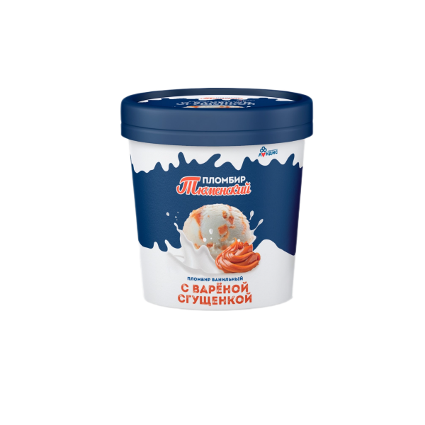 Ведро "Тюменский пломбир" 15% ванильный с наполнителем варёная сгущенка 280г *8 шт