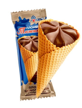 Рожок "Тюменский пломбир" шоколадный с шок.топпингом 90гр *20 шт