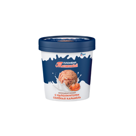 Ведро "Тюменский пломбир" 15% шоколадный с наполнителем солёная карамель 280 г *8 шт 